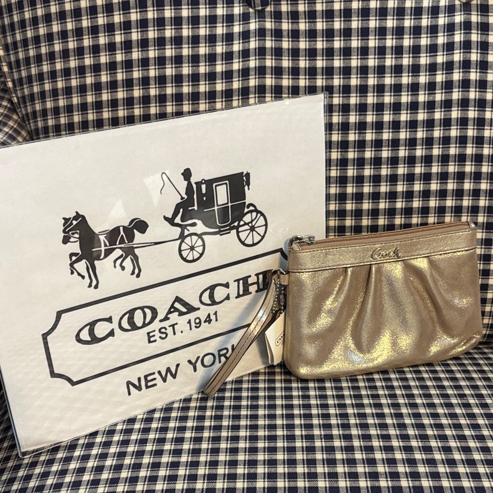 Coach Shimmering Gold Wristlet